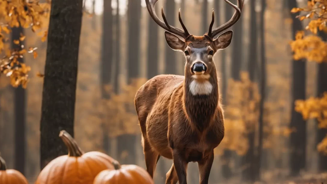 deer and pumpkins