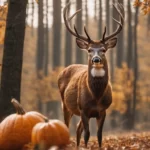deer and pumpkins