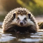 hedgehog in water