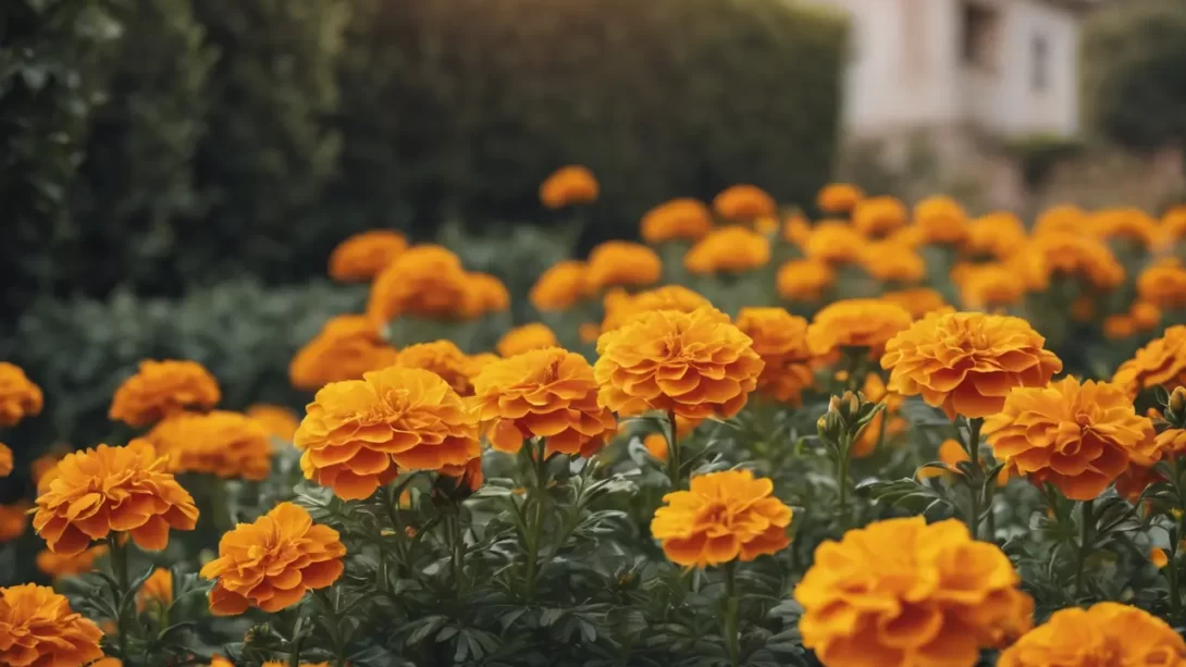 marigolds in garden