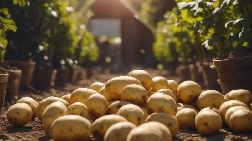 potatoes in garden