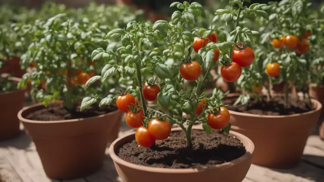 potted tomatoes