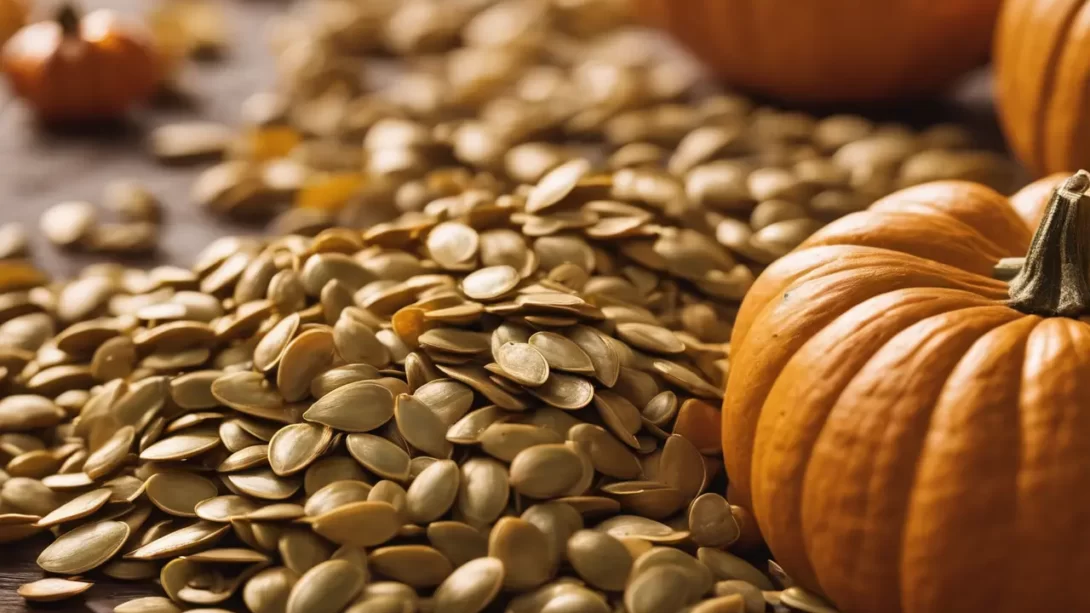 pumpkin seeds with pumpkins
