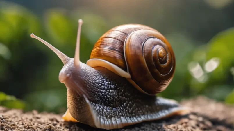 snail in garden