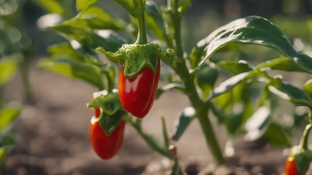 Jalapenos plant in garden