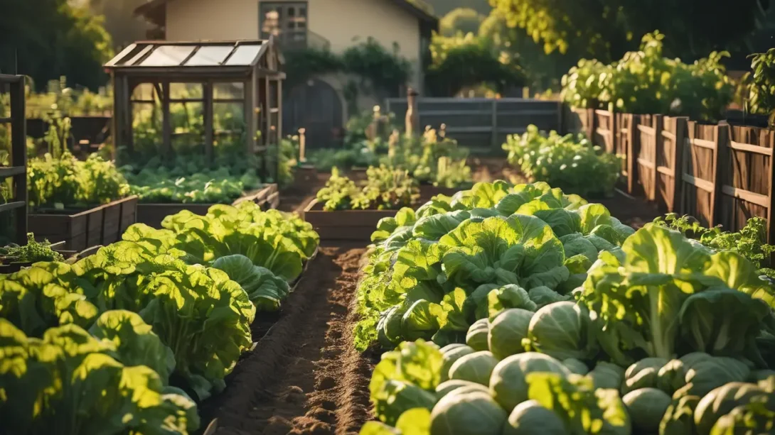 vegetable garden in raised beds