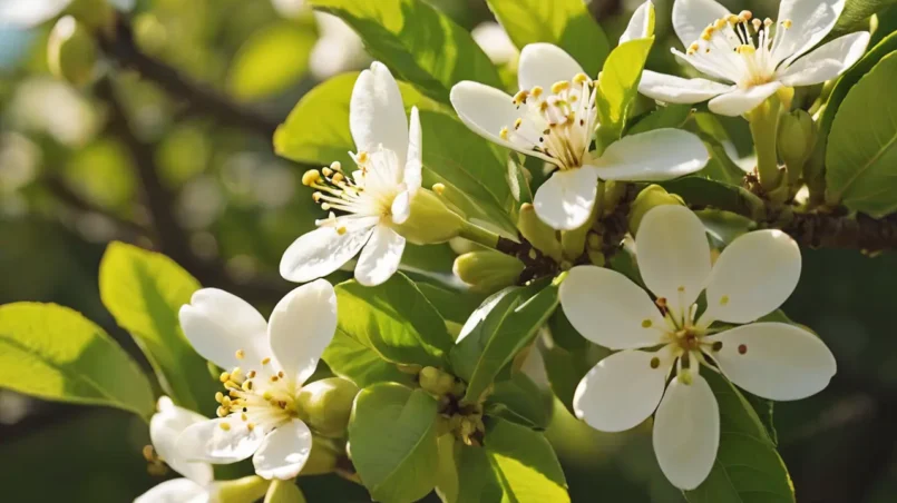 lemon tree blooming